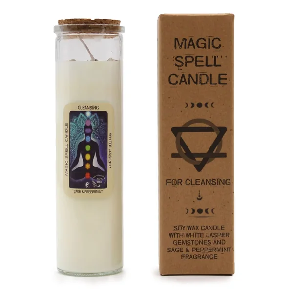 A packaged ritual candle